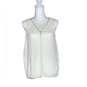 Banana Republic Cream Silk Like Sleeveless Blouse